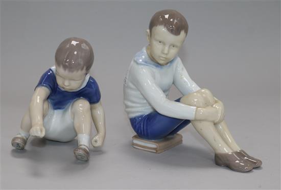 Two B & G figures of seated boys